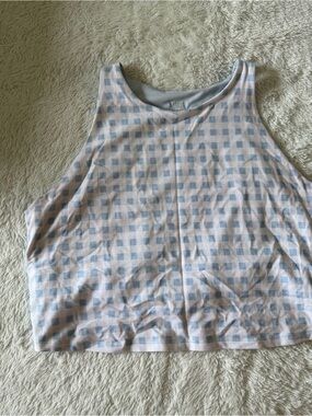 Old Navy Blue and Cream Gingham Crop Tank